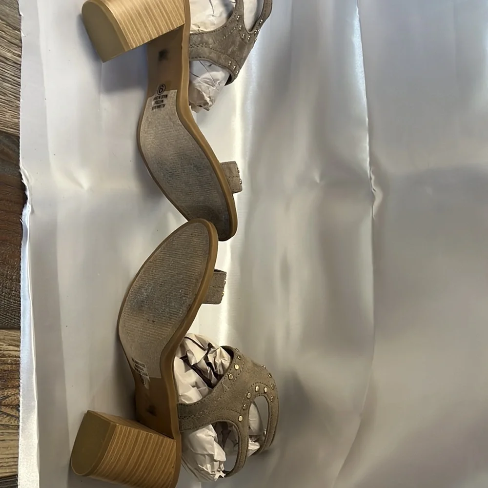 Soda heeled sandals, worn one time! Excellent condition!